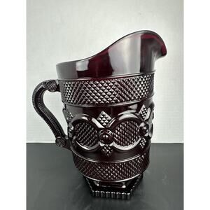 The 1876 Avon Cape Cod Collection Pitcher Ruby Red Pitcher New In Box